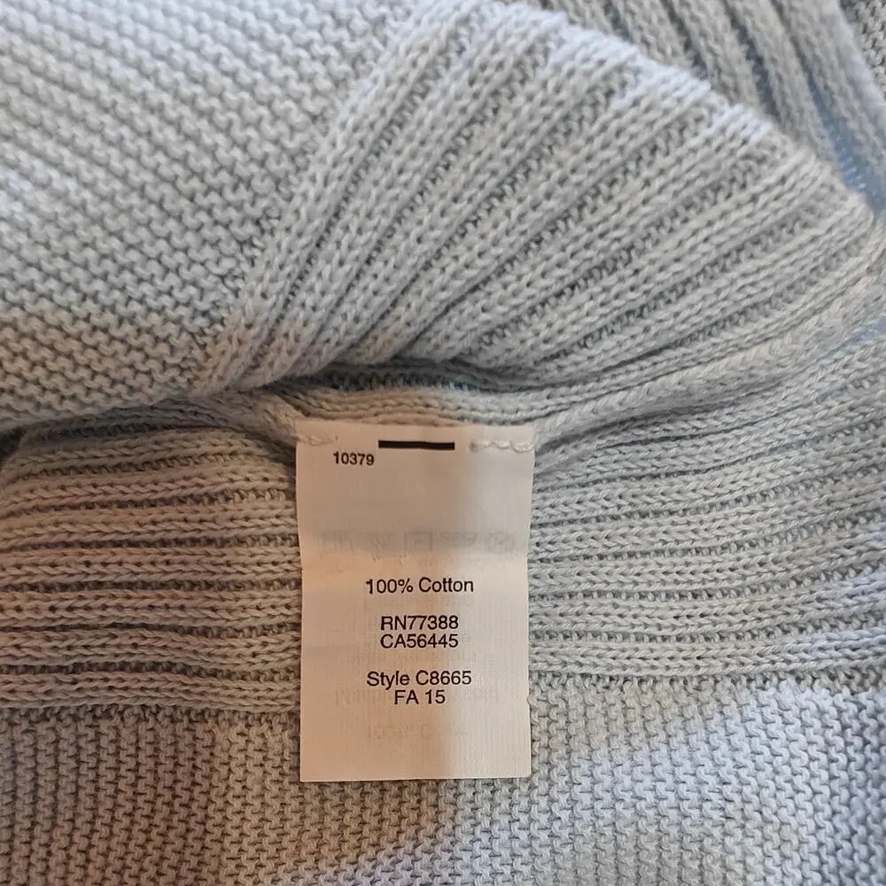 J.Crew XS 100% Cotton Crewneck Sweater Light Blue Ribbed Hem FA15